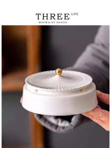 Tlife Temple Ceramic Ashtray Simple Design Home Use Anti-Dust Cover Creative Gift Festival Supplies Tiananmen Square Design