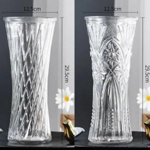 Extra Large Thickened Glass Vase Transparent Living Room Ornament Hydroponic Plant Lucky Bamboo Lilies Dried Flowers Ceramic Vases