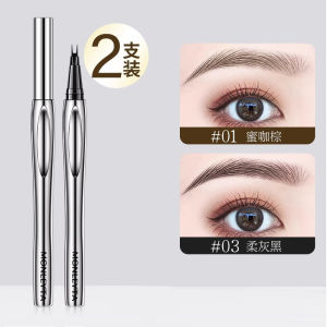 Waterproof Long-lasting Natural Looking Binary Eyebrow Pencil for Women Separate Strokes Wild Eyebrow Pencil Easy to Color