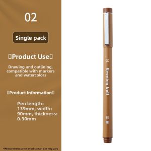 Waterproof Brown Black Drafting Pens Art Specialized Hand Drawing Pens Quick Sketching Painting Needle Tube Pens Refillable