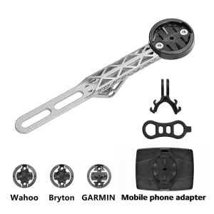 ZRACE | ZRACE Titanium Alloy 3D Printed Bicycle Computer Out Front Mount Holder with Camera Mount iGPSPORT Garmin Bryton Wahoo