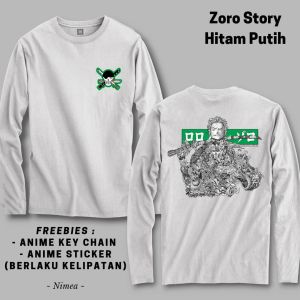 Kaos Panjang Zoro Story Hitam Putih - Nimea