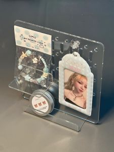 Transparent Acrylic Storage Box Small Card Display Stand Hole Board Organizer Rack Clear Acrylic Hole Board Display Shelf