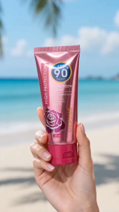 KISS BEAUTY Pink Sunscreen Cream SPF90 PA+++ HIGH PROTECTION SMOOTH WHITENING Sunblock EFFECTIVE BLOCK REFRESHING SUN CREAM