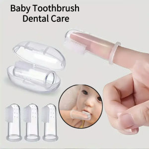 Baby Toothbrush Dental Care Kids Silicone Clear Finger Brush Teether Massage Soft With Box Infant Boys Girls Teething Cleaner