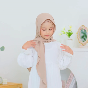 ADIBA HIJAB- Kerudung Pashmina Instan Anak 3in1 Inner
