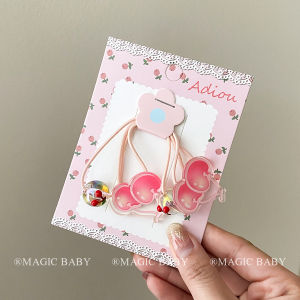 Adorable Fruit Double Knot Hair Ties for Kids High Elasticity Non-Damaging Hair Bands Girls Hair Ropes Magic Baby 2025 New Style