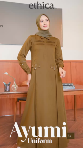 TERMURAH GAMIS SERAGAM ASN ATAU PNS KEKINIAN TERBARU BY ETHICA AYUMI UNIFORM 34 SIMPEL