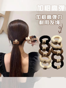 ยางรัดผมทรงหมีหนา ยางรัดผมแบบมีสายรัดหางม้าสำหรับผู้หญิง ยางรัดผมแบบเรียบง่ายและทนทาน ยางรัดผมแบบมีซิป