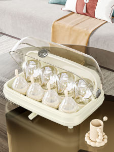 Teacup Tea Set Storage Box Desktop Square Transparent Organizing Cabinet Dining Table Kitchen Tea Table Snack Rack with Lid