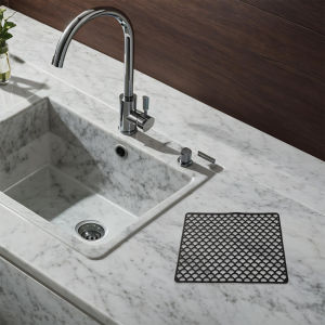 Silicone Sink Mat for Center Drain Sinks Provides Reliable Protection Against Scratches and Damage in the Kitchen