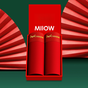 miiow | Mens Cotton Boxer Shorts Red Wedding Gift Youth Mid Waist Comfortable Breathable Antibacterial Cotton Fabric Underwear