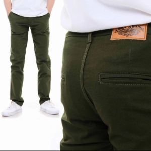 Celana Pria Panjang Chino Model Cutbray Twill Cotton Free Dompet Kulit Premium