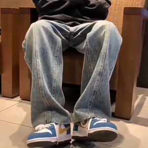 กางเกง Jeans ย้อนยุค แฟชั่นฤดูใบไม้ผลิ และฤดูใบไม้ร่วง ทรงหลวม