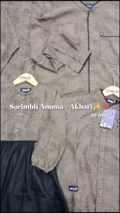 MUTIF Gamis ANUMA Koko AKBARI Black Gold Terbaru Hitam Panjang Sarimbit Keluarga Muslim Katun S-3XL