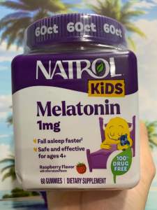 Kẹo Dẻo Natrol Kids Melatonin 1mg 60 viên cho Bé HÀNG MỸ - 😴 Giúp đi vào giấc ngủ tự nhiên nhanh chóng 😴 Giúp Ngủ Ngon Ngủ sâu giấc Sau khi thức dậy tinh thần khoẻ khoắn không lừ đừ lờ đờ như các loại ngủ thông thường khác