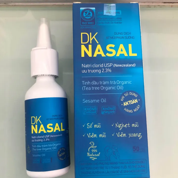 Nước muối ưu trương natri clorid USP 2,3% giúp giảm nghẹt mũi