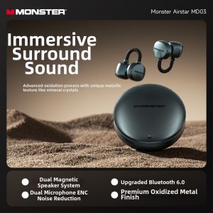 Monster | Ear Clip Collector Edition Wireless Bluetooth Dual-Core Open-Ear Sport Noise Cancelling Headphones