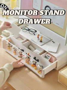 Monitor Heightening Stand with Drawer Storage/LED Display Blindbox Desktop Organizer Storage Rack/rainbowculture