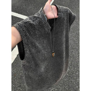 OUMULONG | Summer Breathable V-Neck Stripe Sleeveless T-Shirt
