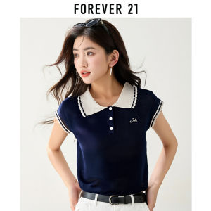 Forever21 | Korean Style Lace Collar Embroidery Knit T-Shirt
