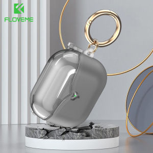 FLOVEME Earphone Cover For Airpods Pro 2 Transparent Bluetooth Earphone Protective Case For Air Pods 1/2/3 Pro 2nd Protective Case For Airpod Pro 2 With Hook TPU Soft Case