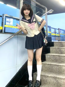 [Berry Feeling] Original JK Sailor Suit Suit Summer Tops Basic Long Sleeves Preppy Style Uniform Mountain and River Club