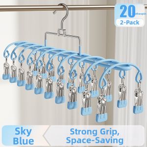 Loolecondera | Space-saving Multi Clips Sock Drying Rack 20 Clips