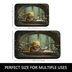 VIKAMA Non-slip Cute Mouse Bath Mat Memory Foam Soft Absorbent Washable 20x32 Inch for Bathroom