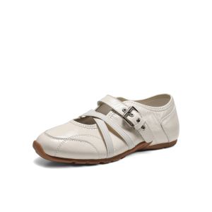 Belle | Silver Red Sports Binding Thin Sole Casual Mary Jane Shoes