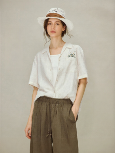 INMAN | Embroidered Pocket Cuban Collar Loose Short Sleeve Shirt