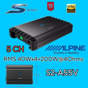 ALPINE S2-A55V Power amp 5 CH Hi-Res คุณภาพสูง มาตราฐาน🇯🇵