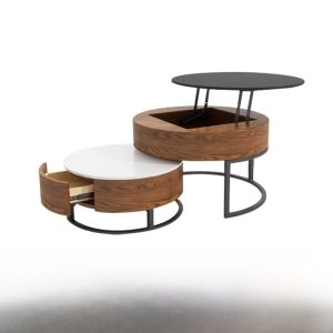 Nordic Luxury Rising round Coffee Table TV Cabinet Modern Simple Small Apartment Folding Tea Table Living Room Furniture