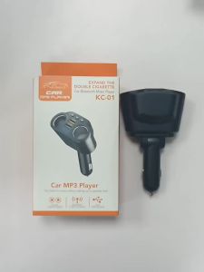 (JMB) Car Charger Mobil Bluetooth 2 USB Port 2 Lighter Plug LCD Universal