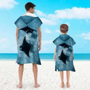 2024 New Adult Children Parent-Child Cowl Neck Towel Quick Dry High Absorbency Swimming Towel Travel Beach Ultrafine Fiber