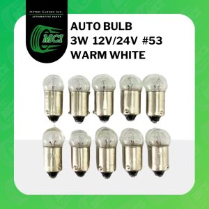 10pcs/1set AUTO BULB 3W 53 12V/24V Lamp Single Contact Car Motorcycle Truck Signal Brake Light Small