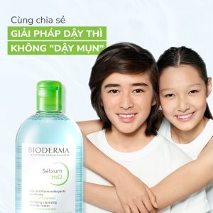 Dung dịch làm sạch và tẩy trang micellar cho da hỗn hợp da dầu và da mụn Bioderma Sebium H2O - 500ml