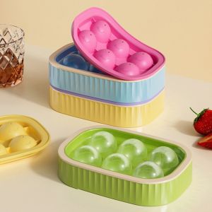 UUMIR Dopamine Khuôn làm đá viên Dễ tháo dỡ Dụng cụ làm đá tại nhà Khay đá tròn Quà Tặng Di động Khay đá viên Whisky lớn