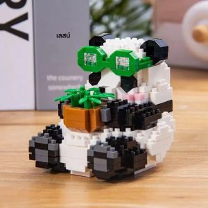 Creative DIY ประกอบสัตว์น่ารัก MINI สไตล์จีนสัตว์ PANDA Building Block การศึกษาของเล่นเด็กสําหรับเด็กรุ่นอิฐ