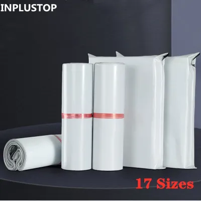 INPLUSTOP New Gray White Mail Express Bags Ploy Opaque Envelope Storage Courier Bags Mailing Bags Seal Courier Bag Various Size
