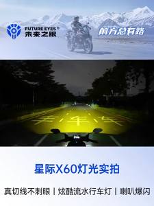 FUTURE EYES | Super Bright LED Headlight for Motorcycle Electric Scooter Far and Near Light Combined with Integrated DRL Easy Installation Versatile Compatibility for Honda BMW Models