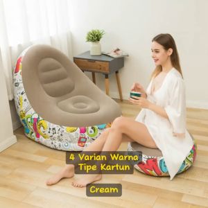 Sofa Santai Angin Intime / Kursi Santai Sandaran Kaki/Kursi Santai Dengan Sandaran Kaki Kursi Dek Malas Lipat Kursi Malas Tiup Sofa Udara untuk Kamar Tidur Ruang Tamu Dalam Ruangan Piknik Berkemah Perjalanan Luar Ruangan