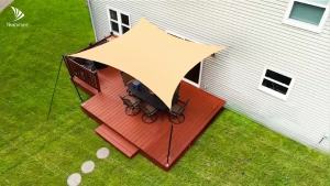Waterproof Shade Cloth with Grommets Camping Tent Tarp Shade Cover Hammock Rain Canopy for Camping Hiking Awning Sun Shelter