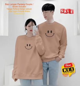 Kaos Couple Pasangan Smile - Kaos Pria Wanita Couple / Kaos Kapelan / Kaos Distro /  kaos Terlaris