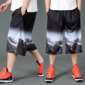 Quần Short Bóng Rổ Nam Ice Silk Mỏng Màu Sắc Chuyển Tiếp Quần Dài Mùa Hè Thể Thao Cỡ Lớn Thoáng Khí Thoải Mái Quần Dài Thường Ngày