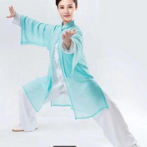 Trendy Tai Chi Costume Womens Shawl Style Sun Protection Elegant Performance Suit Spring Summer Lightweight Breathable