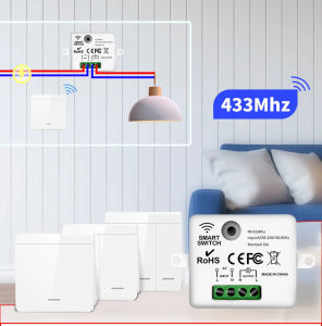 Wireless ON OFF Switch RF433 Module Remote Control Light Switch 1/2/3 Gang Wall Switch for Light Bulb Chandelier 10A 110V 220V