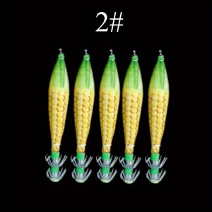 Ackibbik 5pcs 10cm/ 6g Squid Jig Hook Luminous Squid Lure Saltwater Shrimp Bait for Octopus Cuttlefish Fishing Supplies