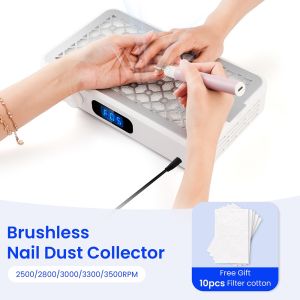 Professional Turbo Vacuum Cleaner Brushless Motor Turbo Nail Vacuum Cleaner Double Turbine Improve Nail Art Efficiency