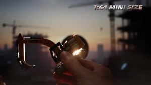 2.4G Mini Alloy RC Excavator with Light/Sounds Remote Control Excavator Engineering Vehicle Car Toy Gifts for Kids Boys HG4-301